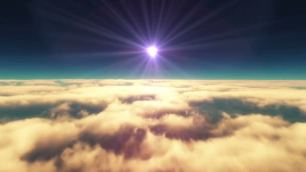 Pilvien Yläpuolella Auringonlasku — kuvapankkivideo