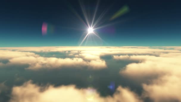 Pilvien Yläpuolella Auringonlasku — kuvapankkivideo