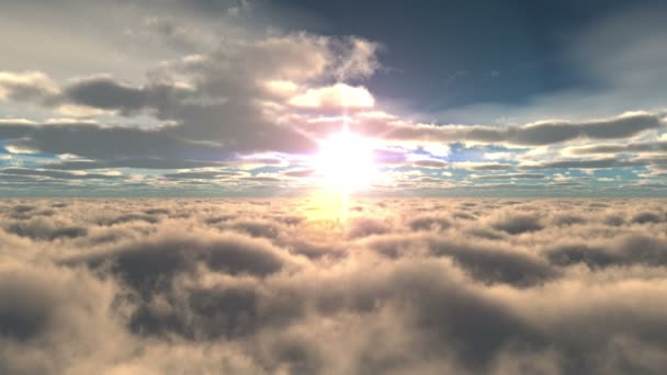 Πάνω Από Σύννεφα Ηλιοβασίλεμα — Αρχείο Βίντεο