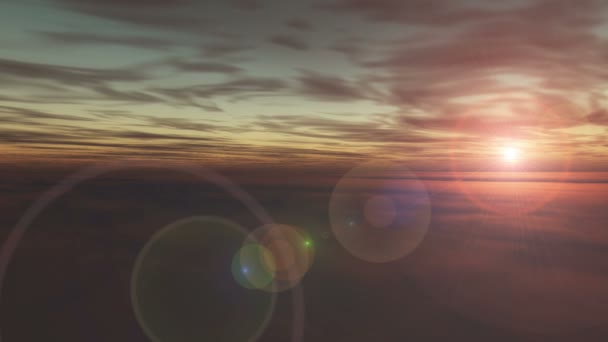 Über Wolken Sonnenuntergang — Stockvideo