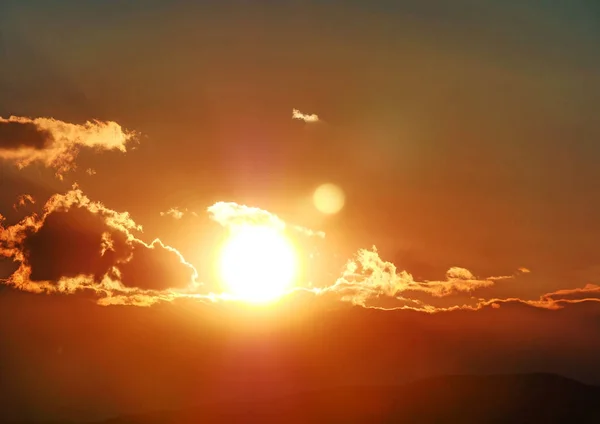 Cielo Dorado Atardecer Paisaje — Foto de Stock