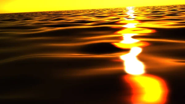 Golf Zonsondergang Oceaan Reflectie Van Zon — Stockfoto