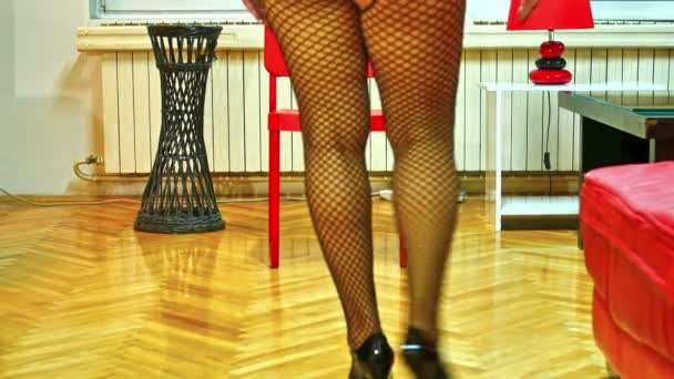 性感的女人在连裤袜4K — 图库视频影像