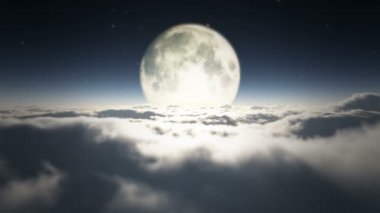 rüya anında bulutlar ve ay 4k