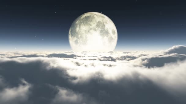 Sogno Volare Nuvole Luna — Video Stock