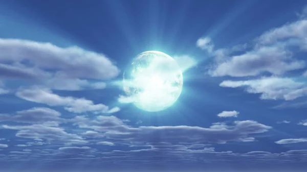 Лунная Ночь Небо Облака — стоковое фото