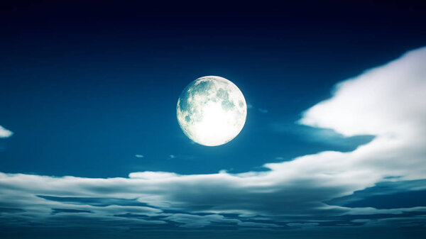 Moon night sky clouds