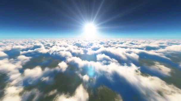 Bulutlar Ile Gökyüzünde Uçmak — Stok video