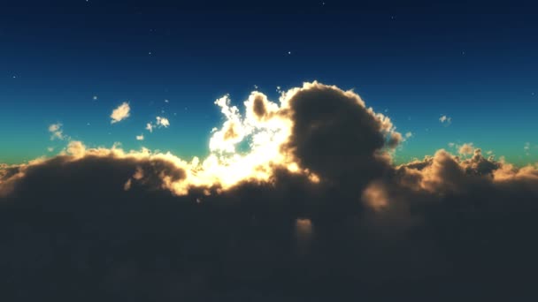 Fliegen Wolken Sonnenuntergang — Stockvideo