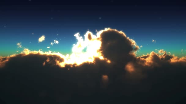 Πετούν Στα Σύννεφα Ηλιοβασίλεμα — Αρχείο Βίντεο