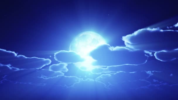pleine lune ciel nocturne nuages 4k 