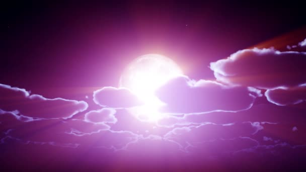 Dolunay Gece Gökyüzü Bulutları — Stok video