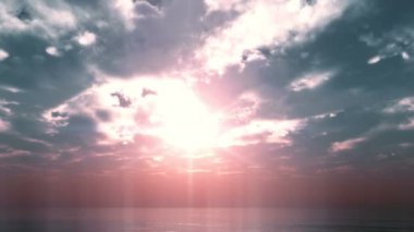 gün batımı sakin deniz bulutları 4k