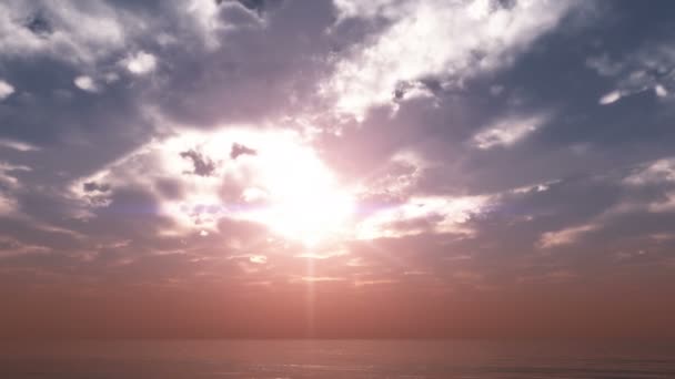 coucher de soleil mer calme nuages 4k 