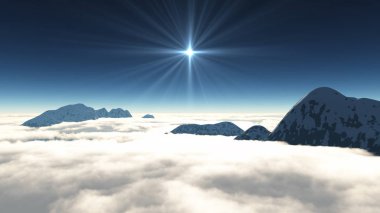 bulutlar manzara üzerinde dağ