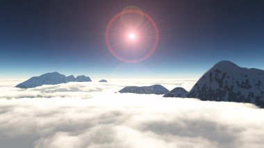 bulutlar manzara üzerinde dağ