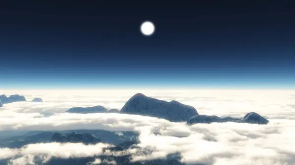 Montanha Acima Das Nuvens Paisagem — Fotografia de Stock