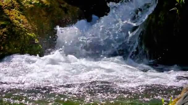 Cachoeira Montanhosa Paisagem Movimento Lento — Vídeo de Stock