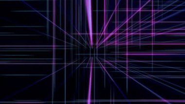 Uzayda 3d çizgi neon küp