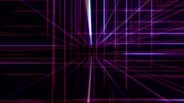 Uzayda 3d çizgi neon küp