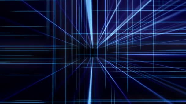 Line Neon Cube Space — Stock Video