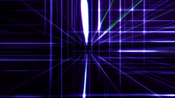 Uzayda Çizgi Neon Küp — Stok video