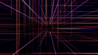 Uzayda 3d çizgi neon küp