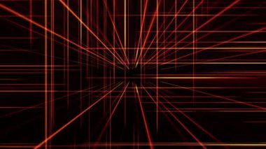 Uzayda 3d çizgi neon küp