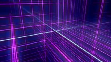Uzayda 3d çizgi neon küp