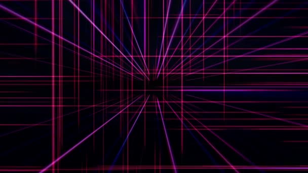 Line Neon Cube Space — Stock Video