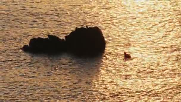 Gold Sonnenaufgang Über Dem Meer — Stockvideo