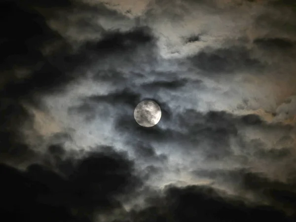 Full Moon Night Clouds Sky — Stock Photo, Image