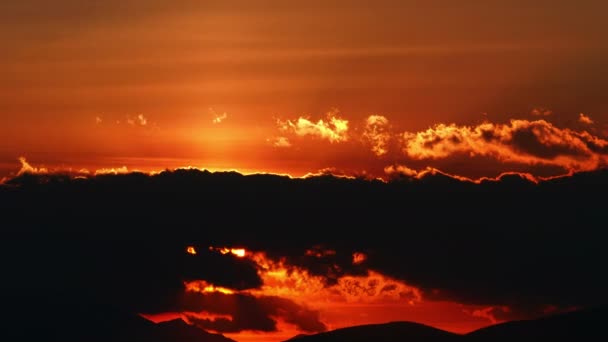 Gouden Zonsondergang Time Lapse — Stockvideo