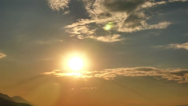 Lapso Tiempo Puesta Sol Oro — Vídeos de Stock