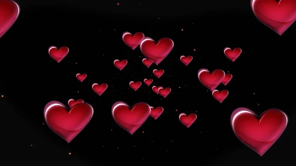Ярко Красные Сердца Абстрактный Фон — стоковое фото