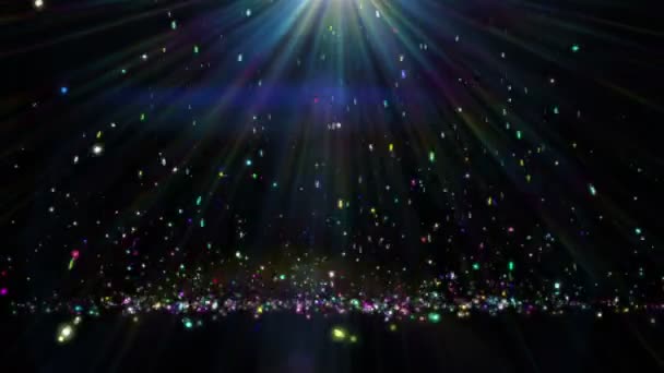 Πολύχρωμα Σωματίδια Φως Βροχή Αφηρημένο — Αρχείο Βίντεο