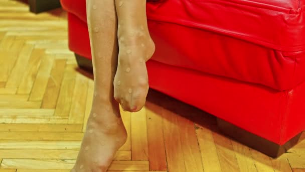 Seksi Kadın Külotlu Çorap — Stok video