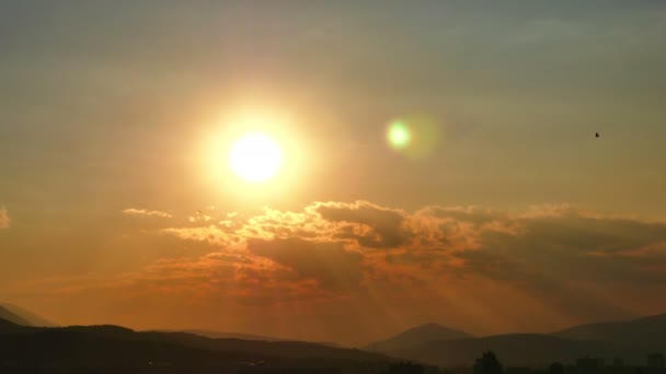 Lapso Tiempo Puesta Sol Oro — Vídeos de Stock