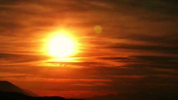 Gouden Zonsondergang Time Lapse — Stockvideo