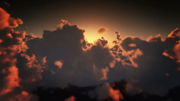 Voler Dessus Des Nuages Coucher Soleil — Video