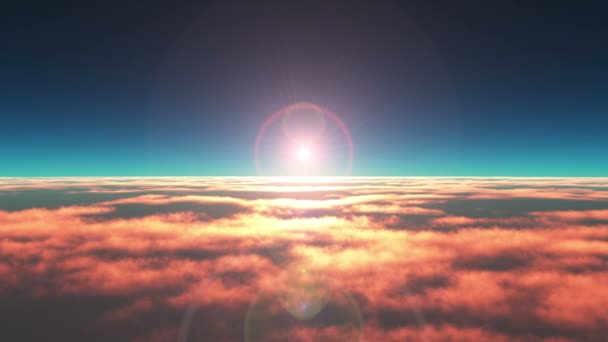 Gün Batımı Bulutların Üzerinde Uçuyor — Stok video
