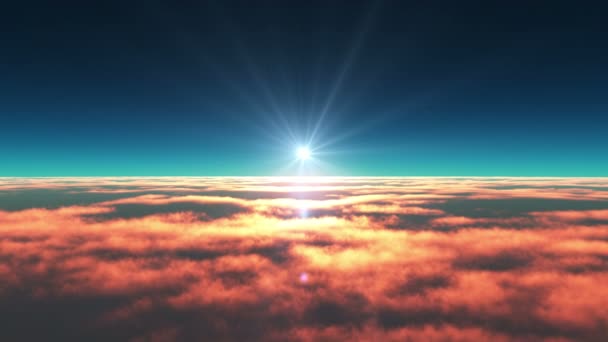 Fliegen Über Wolken Sonnenuntergang — Stockvideo