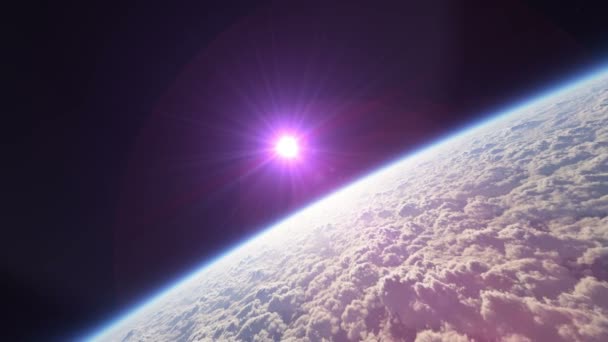 Volar Sobre Planeta Espacio — Vídeo de stock