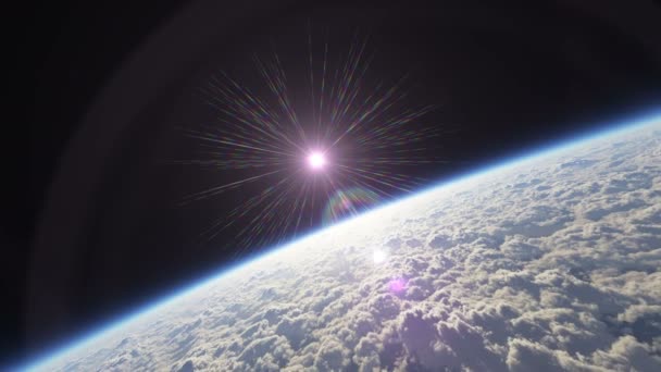 Zbura Deasupra Planetei Spatiale — Videoclip de stoc