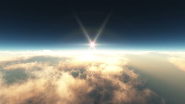 Repülni Felhők Felett Naplemente — Stock videók