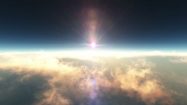在云层上方飞翔日落4K — 图库视频影像