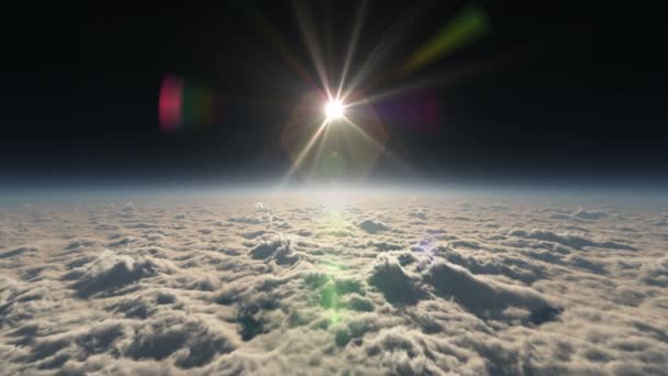 Lentää Pilvien Yläpuolella Auringonlasku — kuvapankkivideo