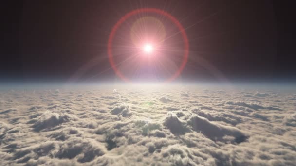 在云层上方飞翔日落4K — 图库视频影像