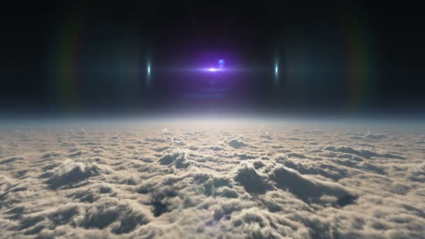 Vliegen Boven Wolken Zonsondergang — Stockvideo