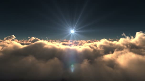 Lentää Pilvien Yläpuolella Auringonlasku — kuvapankkivideo